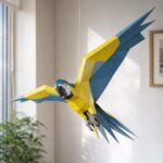 Papercraft de perroquet à suspendre en 3D