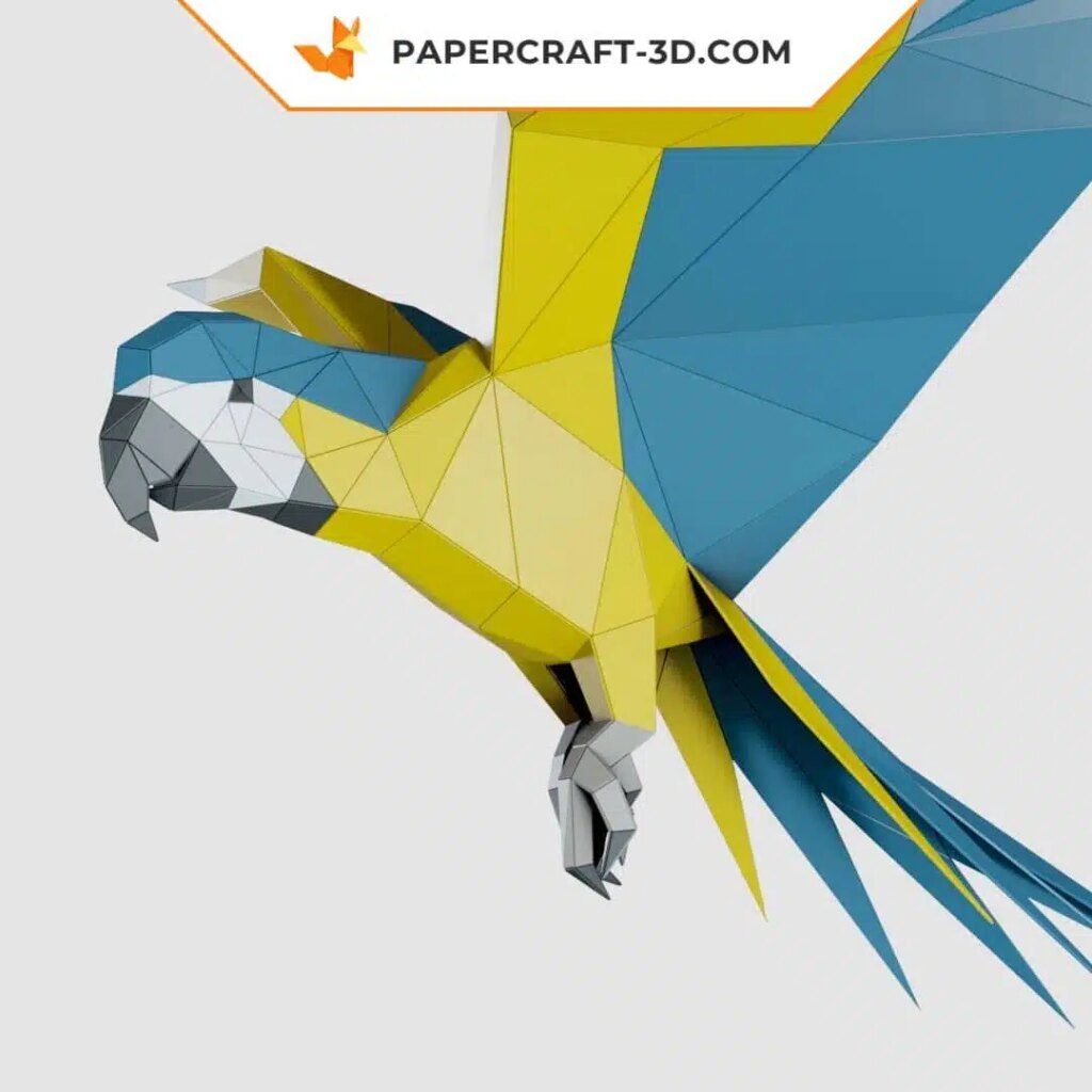 Papercraft de perroquet à suspendre en 3D