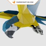 Papercraft de perroquet à suspendre en 3D