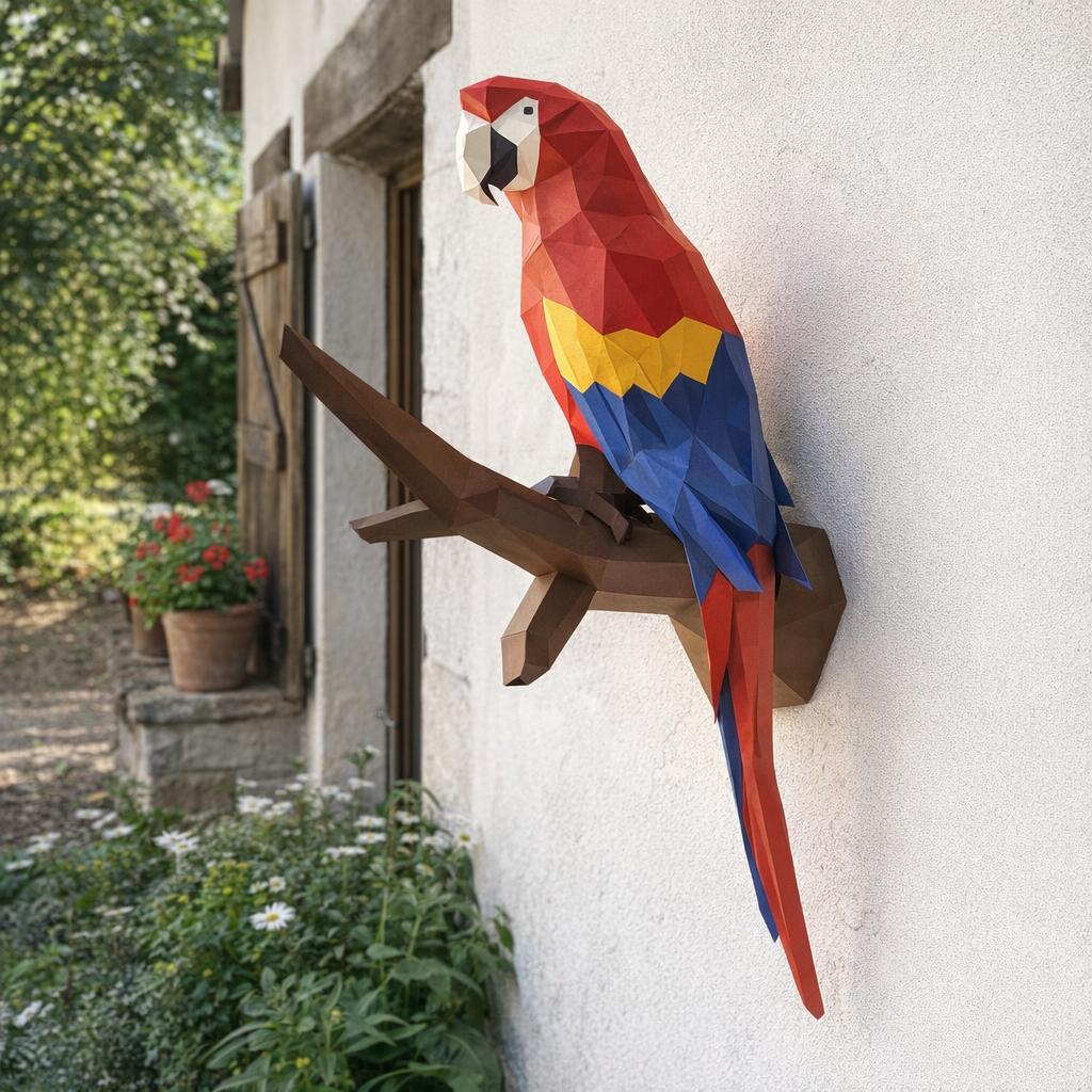 Papercraft de perroquet Ara en 3D