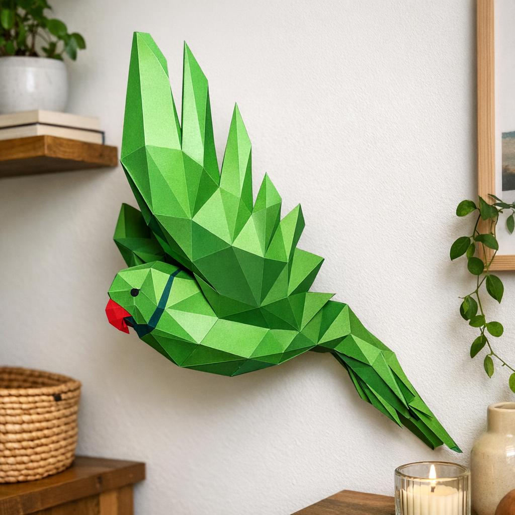 Papercraft de perroquet volant en 3D