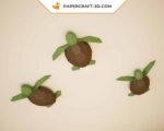 Papercraft de petites tortues marines murales en 3D