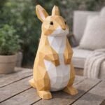 Papercraft de petits lapins debout en 3D