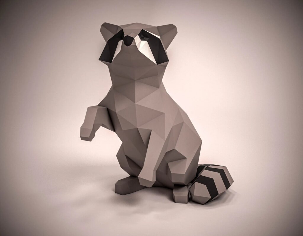 Papercraft de raton laveur en 3D