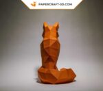 Papercraft de renard assis en 3D