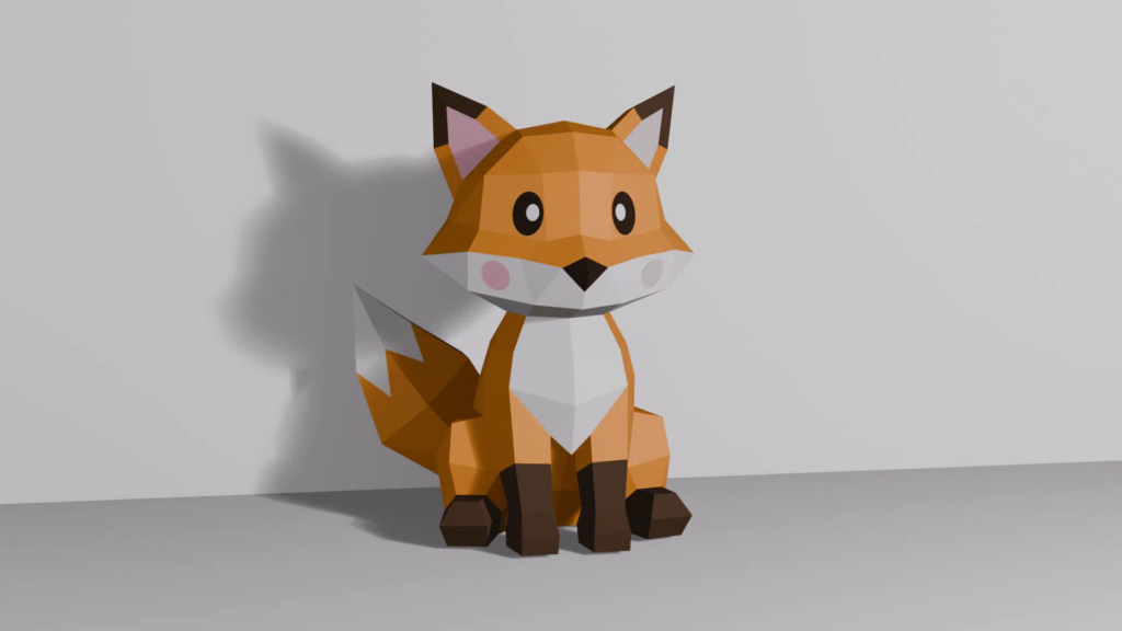 Papercraft de renard en 3D