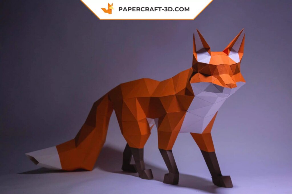 Papercraft de renard marchant en 3D