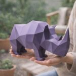 Papercraft de rhinocéros simpliste en 3D