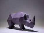 Papercraft de rhinocéros simpliste en 3D