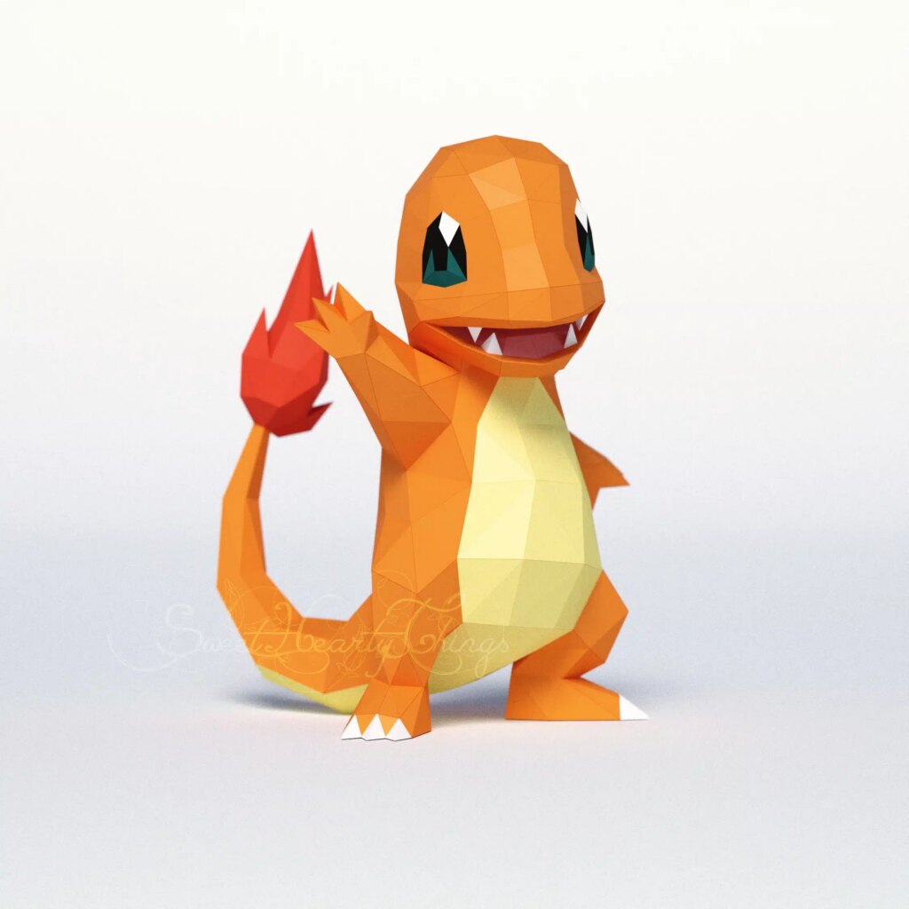Papercraft de Salamèche Pokémon en origami