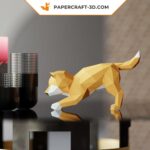 Papercraft de Shiba Inu qui fait la révérence en 3D