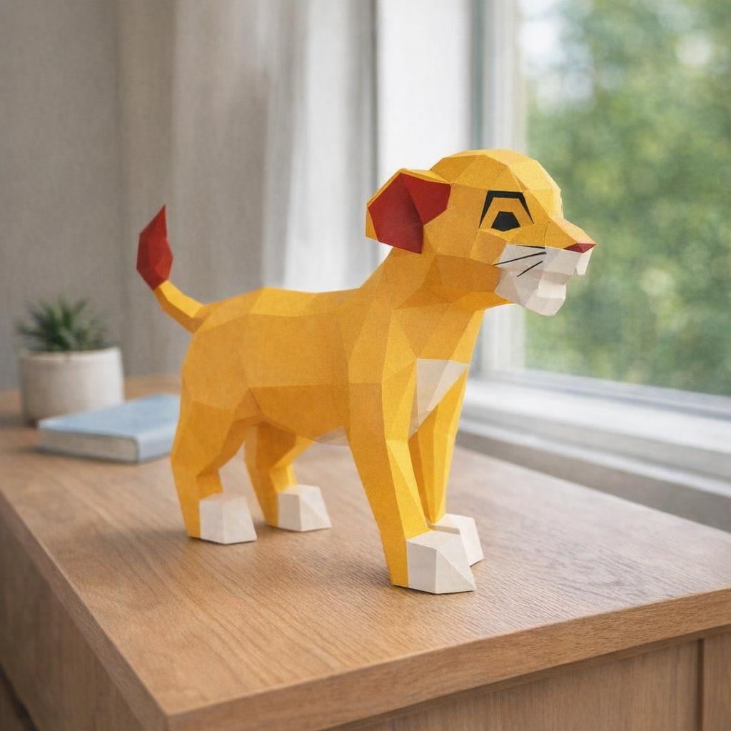 Papercraft de simba en 3D