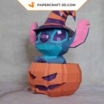 Papercraft de Stitch Halloween en origami