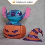 Papercraft de Stitch Halloween en origami