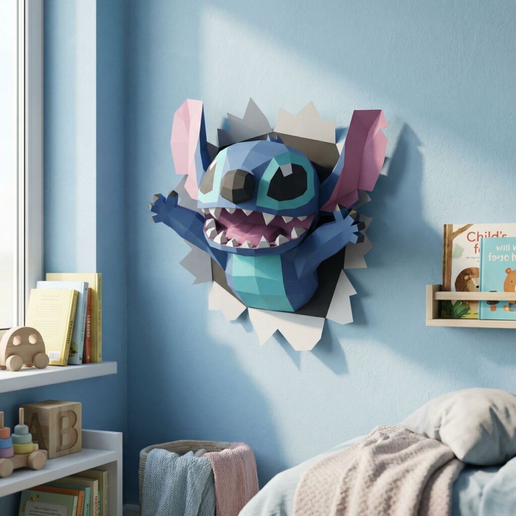 Papercraft de Stitch mural en 3D