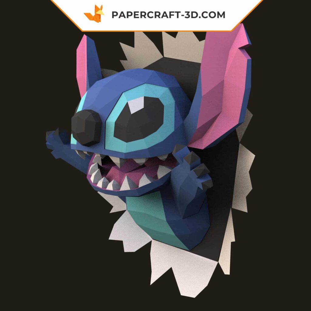 Papercraft de Stitch mural en 3D