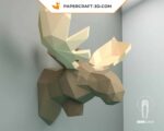 Papercraft de tête d'élan murale en 3D