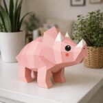 Papercraft de tricératops en 3D