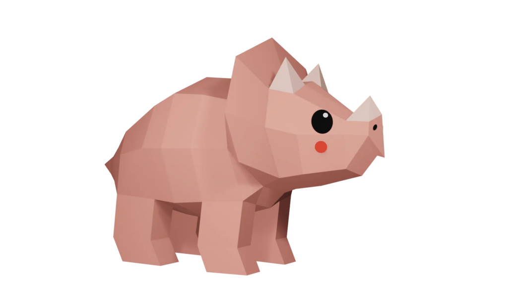 Papercraft de tricératops en 3D