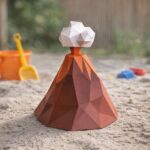 Papercraft de volcan en 3D