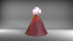 Papercraft de volcan en 3D