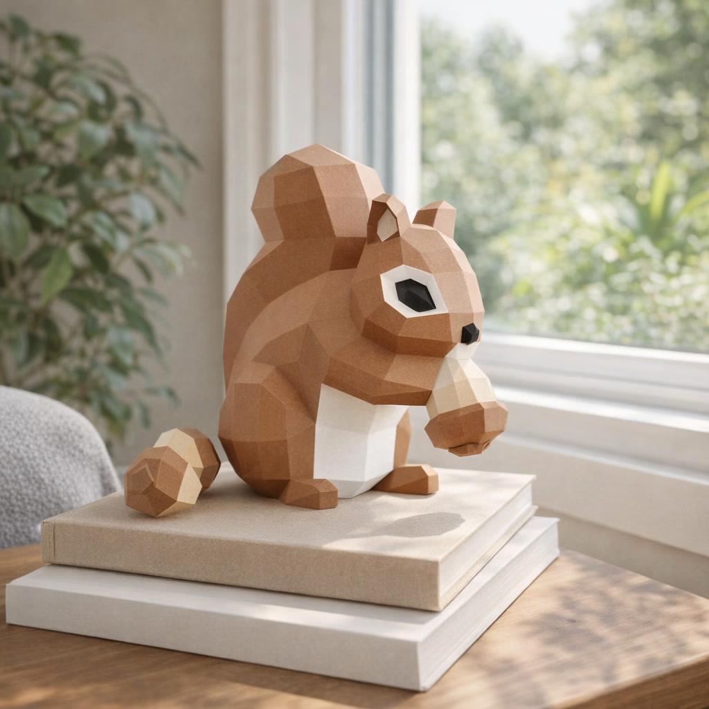 Papercraft d'écureuil en 3D