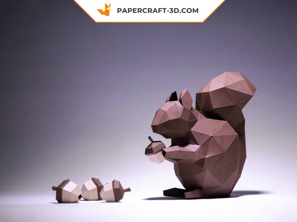Papercraft d'écureuil en 3D