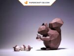 Papercraft d'écureuil en 3D