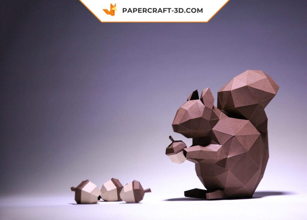 Papercraft d'écureuil en 3D