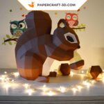 Papercraft d'écureuil en 3D