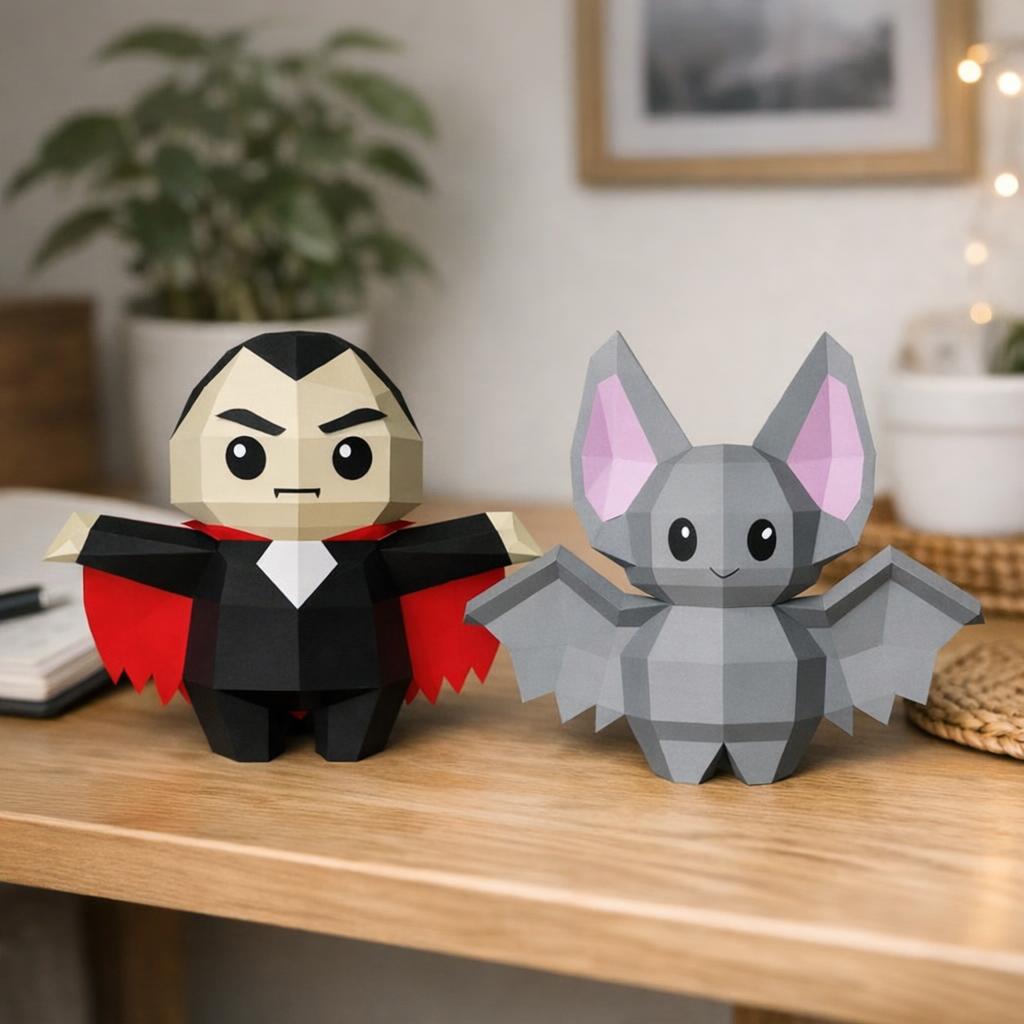 Papercraft Dracula et chauve-souris en 3D