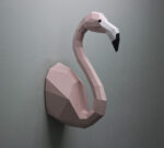 Papercraft flamant rose mural en 3D