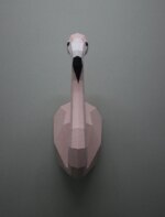 Papercraft flamant rose mural en 3D