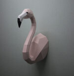 Papercraft flamant rose mural en 3D