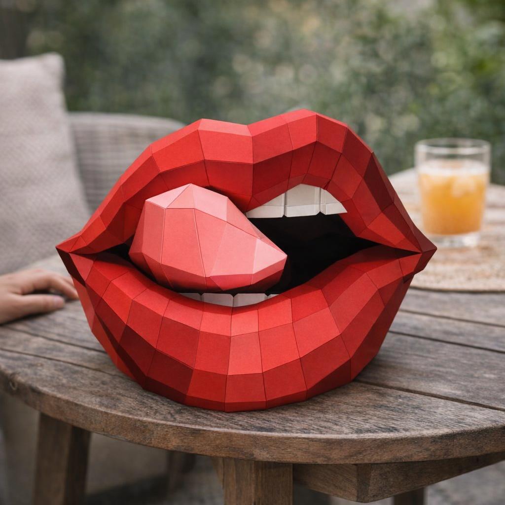 Papercraft lèvres Rolling Stones en 3D