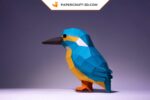 Papercraft martin-pêcheur en 3D