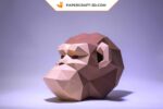 Papercraft masque de chimpanzé en 3D