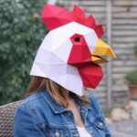 Papercraft masque de coq en origami