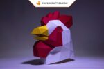 Papercraft masque de coq en origami