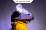 Papercraft masque de koala en origami