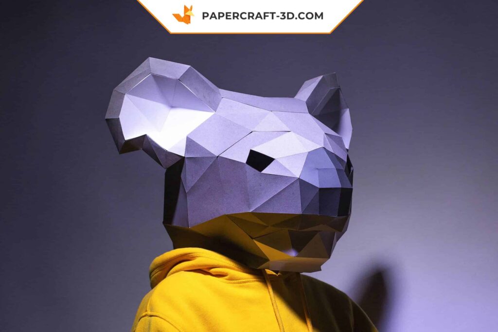 Papercraft masque de koala en origami