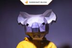 Papercraft masque de koala en origami