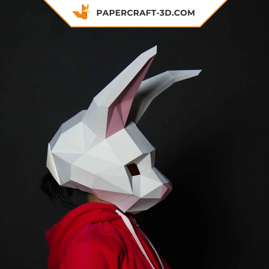 Papercraft masque de lapin en origami