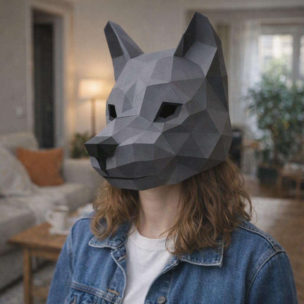 Papercraft masque de loup en 3D