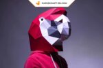 Papercraft masque de perroquet en 3D