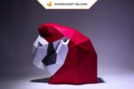 Papercraft masque de perroquet en 3D