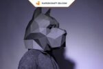 Papercraft masque de pitbull en 3D