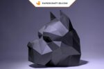 Papercraft masque de pitbull en 3D