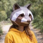Papercraft masque de raton laveur en 3D