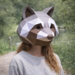 Papercraft masque de raton laveur en 3D